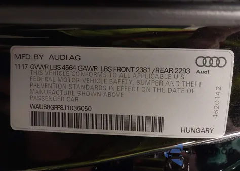 2018 Audi A3 2.0T Tech Premium from USA, damaged, VIN WAUB8GFF8J1036050